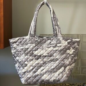 MZ Wallace Metro Medium Gray Camo Quilted tote, used